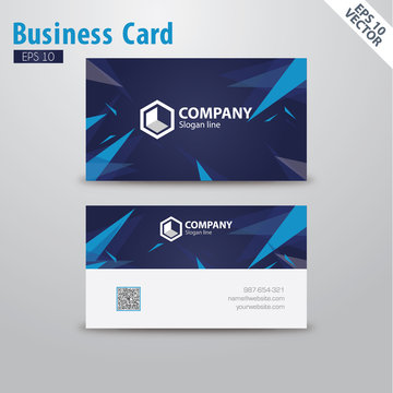 Abstract Business Card vector template design 2 sided concept