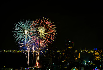 Fototapeta premium International Fireworks Festival 2018 at Pattaya, Thailand