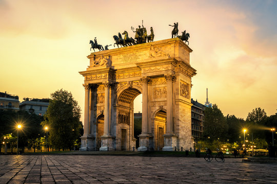 Arco della Pace in Milan , Italy