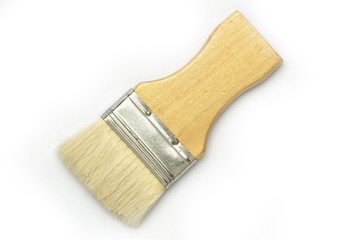 paint wooden  brush isolated on white background