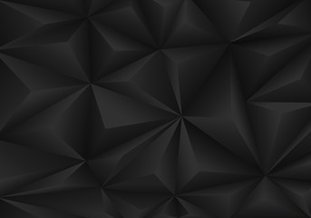 Abstract black triangle polygon pattern background texture vector illustration.