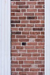 Fototapeta premium Red brick wall texture with molding