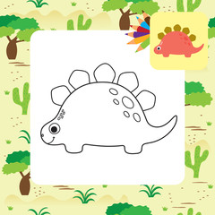 Cute Dino coloring book