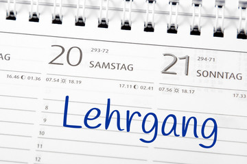 Fototapeta premium Eintrag im Kalender: Lehrgang