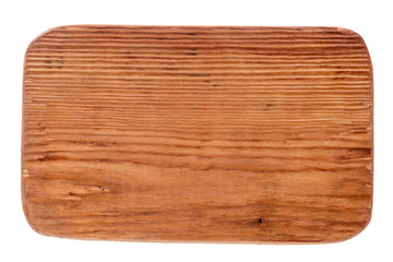 Old wooden signboard of light wood. Isolated