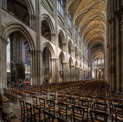 Fototapeta premium The beautiful nave of Notre Dame de Rouen Cathedral, Rouen