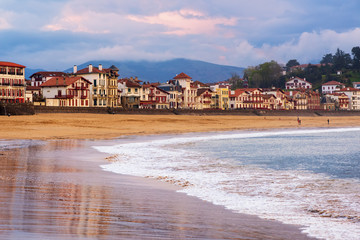 Saint Jean de Luz, Basque Coast, France, on sunset - obrazy, fototapety, plakaty