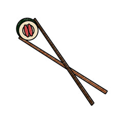 Sushi with chopsticks vector illustration graphic design