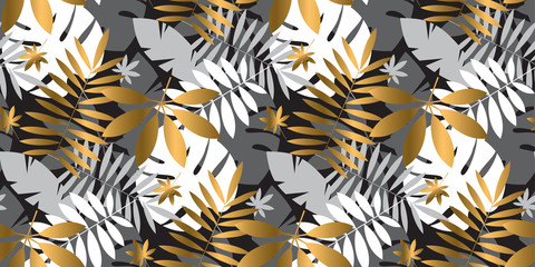 Luxury abstract tropical leaves seamless pattern © galyna_p