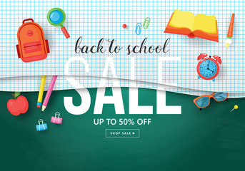 Back to school sale banner design