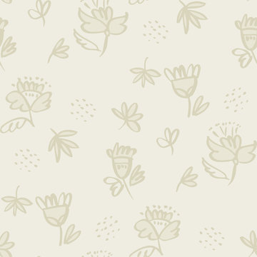 Seamless floral pattern with flowers and leaves