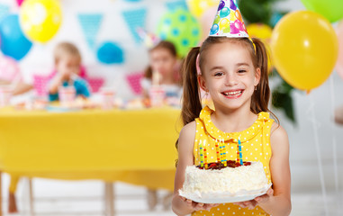 n's birthday. happy kids with cake