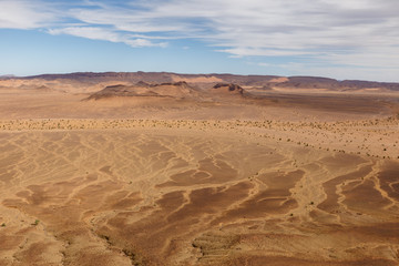 Fototapeta na wymiar Sahara desert, desert landscape view from the top