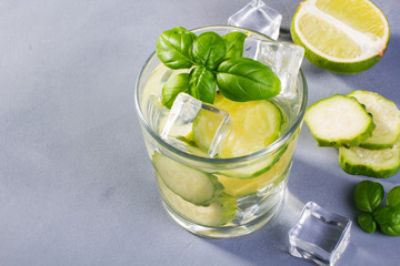 Fresh cucumber water with lime