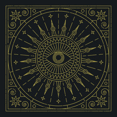 Mandala. Abstraction. Linear vector illustration