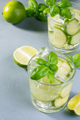 Fresh cucumber water with lime