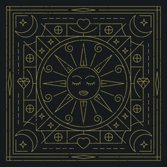 Sun. Abstraction. Linear vector illustration