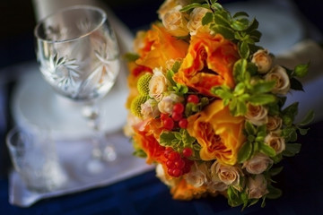wedding bouquet on the table
