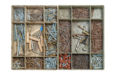 set of nails and bolts