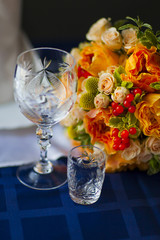 shiny crystal dishes