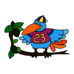 Crow cartoon illustration isolated on white background for children color book