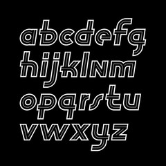 Obraz premium Vector retro old italic lower case alphabet letters, for use as poster design elements