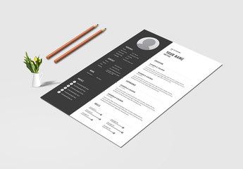 Dark Gray and White Resume Layout