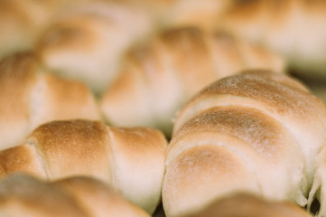 Homemade croissants with sweet filling
