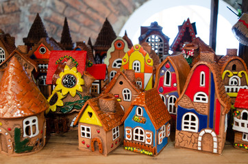 Cozy houses made of clay
