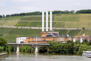 Heizkraftwerk am Ufer des Main