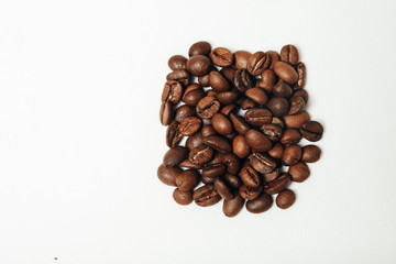 beans coffee on a white background