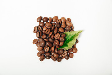 beans coffee on a white background