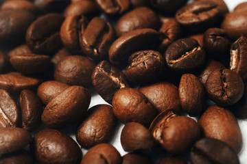 beans coffee on a white background