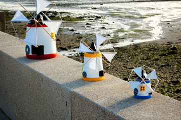 Miniature windmills in Alcochete Portugal