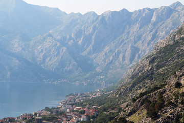 Fototapeta na wymiar A view of Kotor Bay, Montenegro