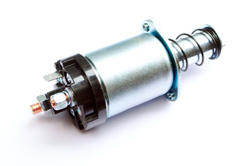 starter relay retractor on an isolated white background