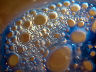 the chemical reaction of the paint with water