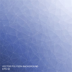 Vector polygon background Low-poly blue abstract, geometric background