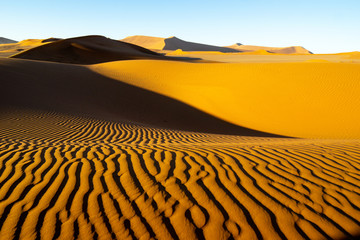 Long wind formed ripples with shadow defined edges in dunes of Hidden Vlei, Sossusvlie Namibia