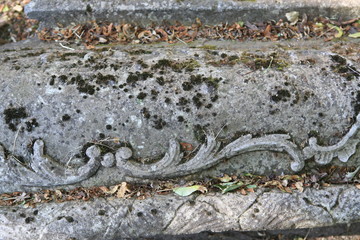 Vintage fragments of stones with patterns