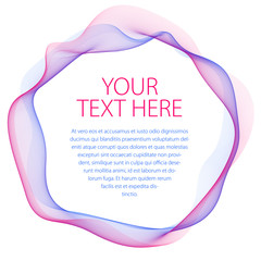 Round frame of flowing smoke. Vector abstract artistic beautiful background with copy space for text. Isolated over white background.