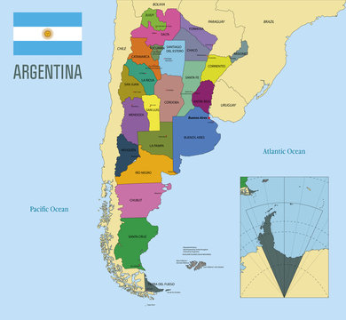 Political vector map of Argentina
