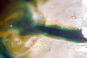 the chemical reaction of the paint with water