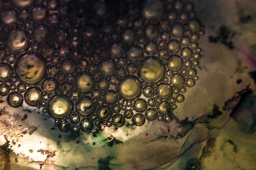 the chemical reaction of the paint with water