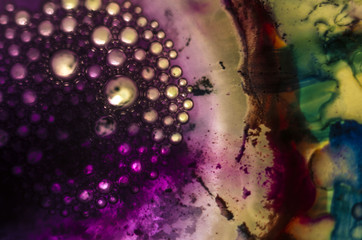the chemical reaction of the paint with water