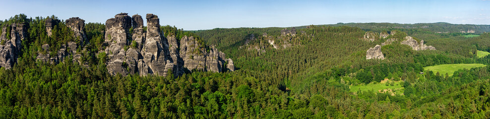 Fototapeta na wymiar Bastei Rock Formation - Sächsische Schweiz, German