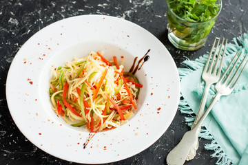 Cabbage salad coleslaw with bell pepper