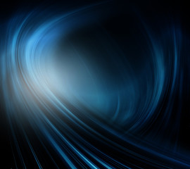 Abstract blue background, abstract lines twisting into beautiful bends