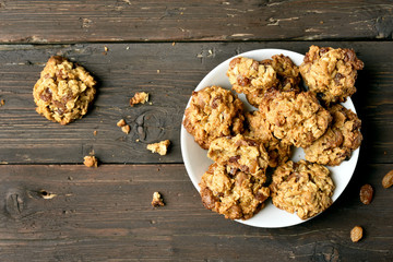Healthy oatmeal cookies - obrazy, fototapety, plakaty