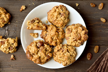 Oatmeal cookies, top view